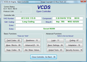 VCDS VAG-COM diagnostics in WV12 - VW Audi Seat Skoda