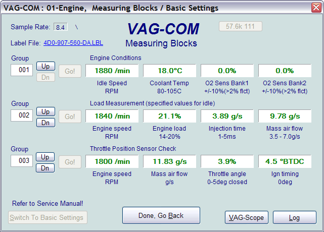 list of measuring blocks vcds