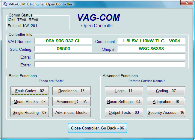 Ross-Tech: VAG-COM Tour: Open Controller