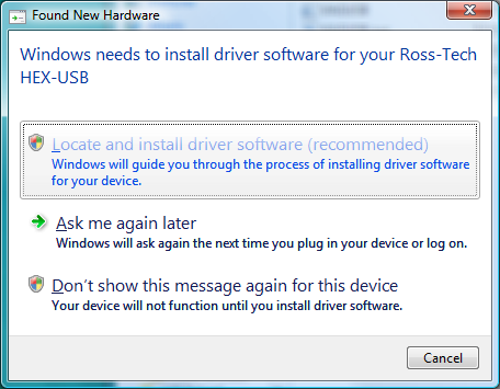 VAG-COM: USB Driver Installation Windows Vista