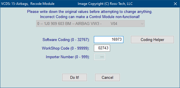 Vag Option Codes